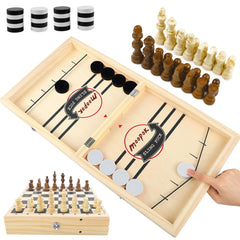Moopok fast sling puck game board top view for quick family play.