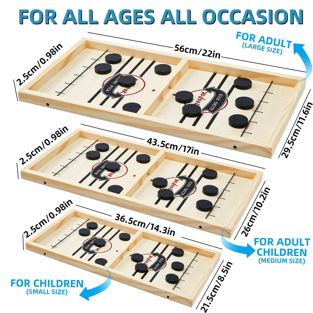 Moopok fast sling puck game compact portable design for travel.