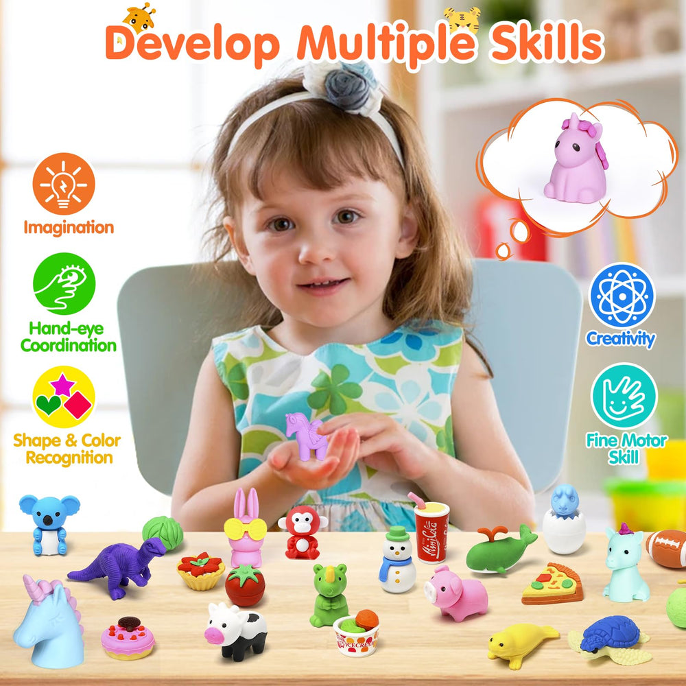 Moosia puzzle take-apart erasers designed for hands-on learning