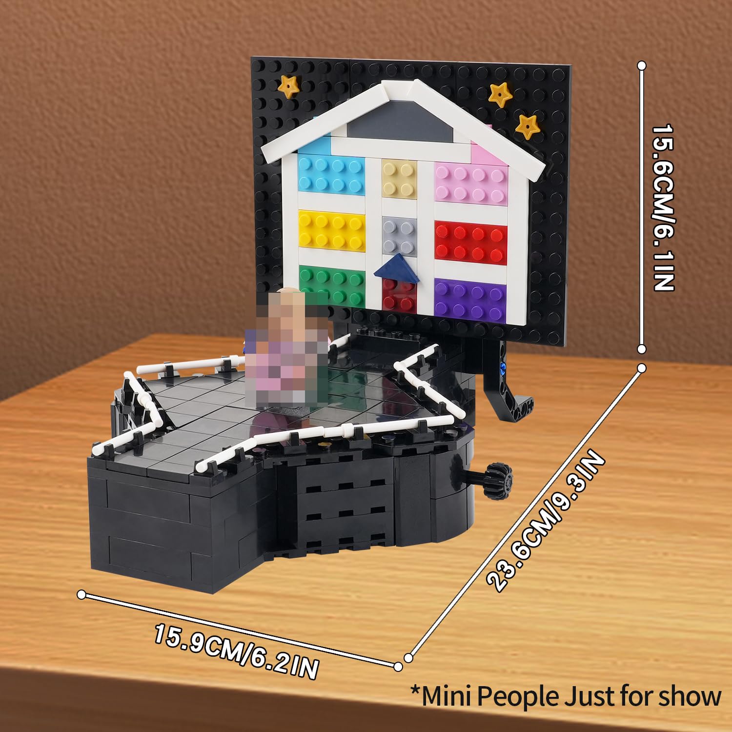 ABS texture of MOOXI MOC Star Singers stage pieces, durable and smooth to touch.
