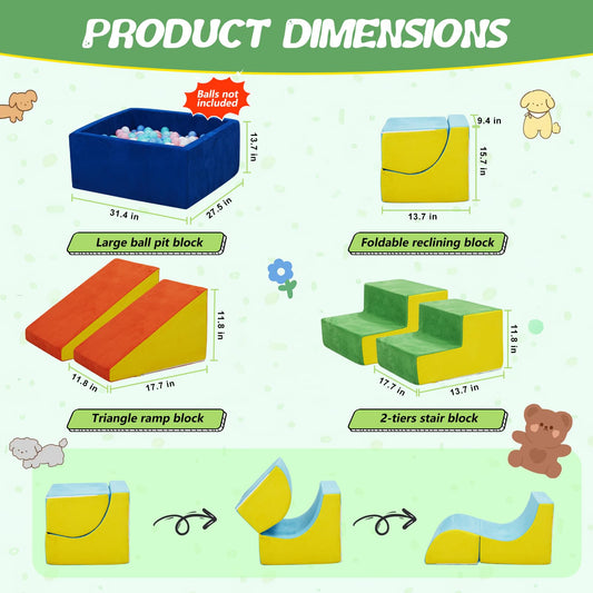 MOOZHEALTH modular design blocks connect easily to create custom play spaces