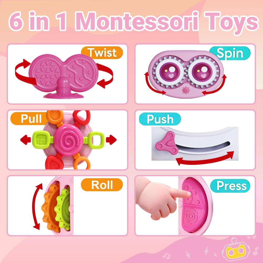 MoraBaby Busy Cube switch-buttons light up and play melodies.