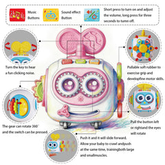MoraBaby Busy Cube wheels support tummy time and crawling practice.