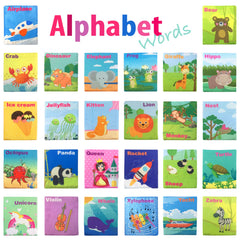 MoraBaby cloth storage bag keeps the alphabet cards organized for easy travel.