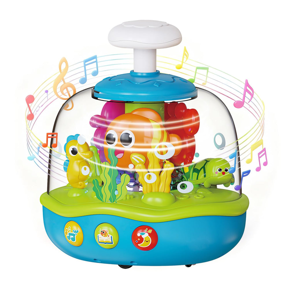 MoraBaby Ocean Musical Light Up Toy front view sparks sensory play with glow and music.