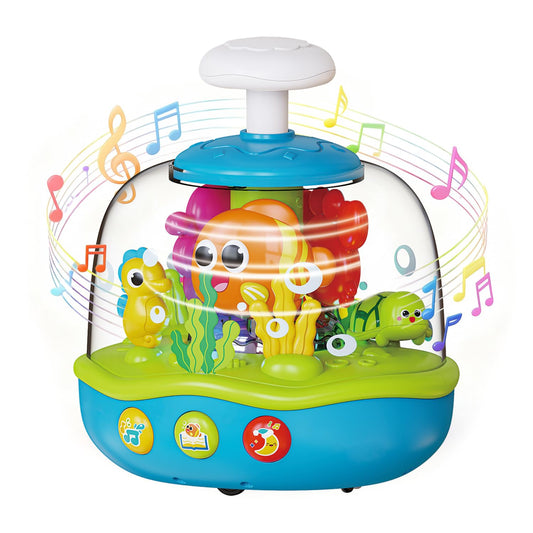 MoraBaby Ocean Musical Light Up Toy front view sparks sensory play with glow and music.
