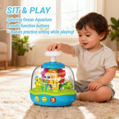 MoraBaby Ocean Toy bilingual learning with English snippets and Spanish names.