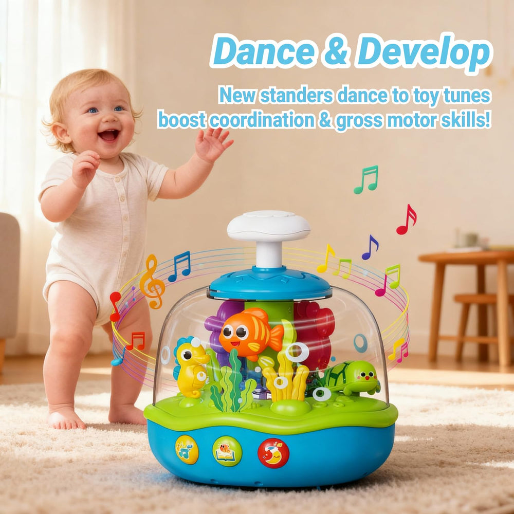 MoraBaby Ocean Toy grows with baby through tummy time, sit & play, standing dance.