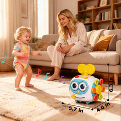MoraBaby Robot Busy Cube key segment engages little hands during playtime.
