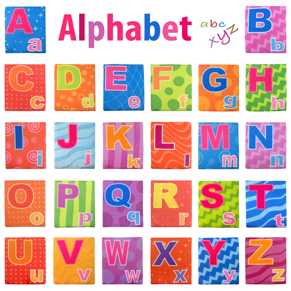 MoraBaby soft-texture alphabet cards are tear-resistant and safe for bath time reading.