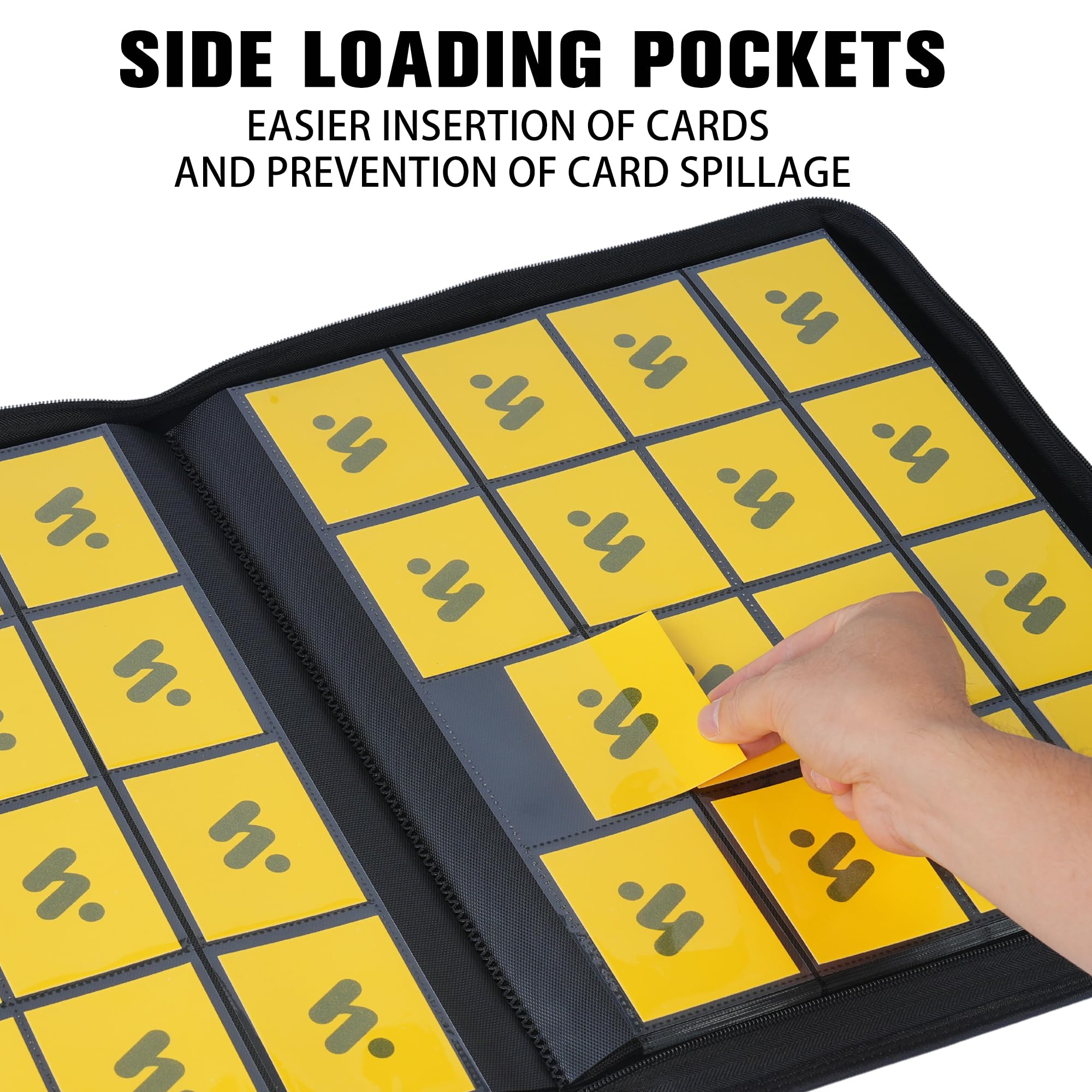 MORABTO binder with side-loading pages offers quick, convenient access to cards.