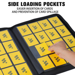 MORABTO binder with side-loading pages offers quick, convenient access to cards.
