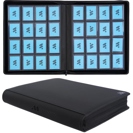 MORABTO 16-pocket binder front view with high-capacity card storage for collections