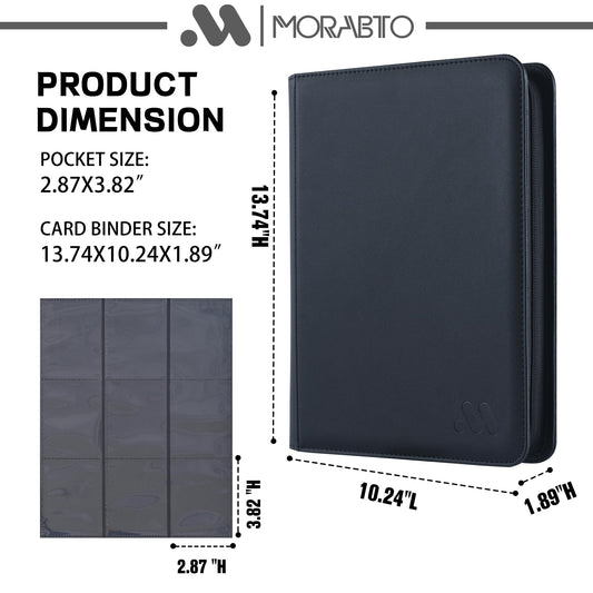 MORABTO binder with zipper closure keeps cards secure during transport
