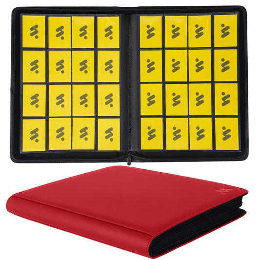 MORABTO Premium 1000+ Pockets Card Binder in red, ideal for organizing large card collections.