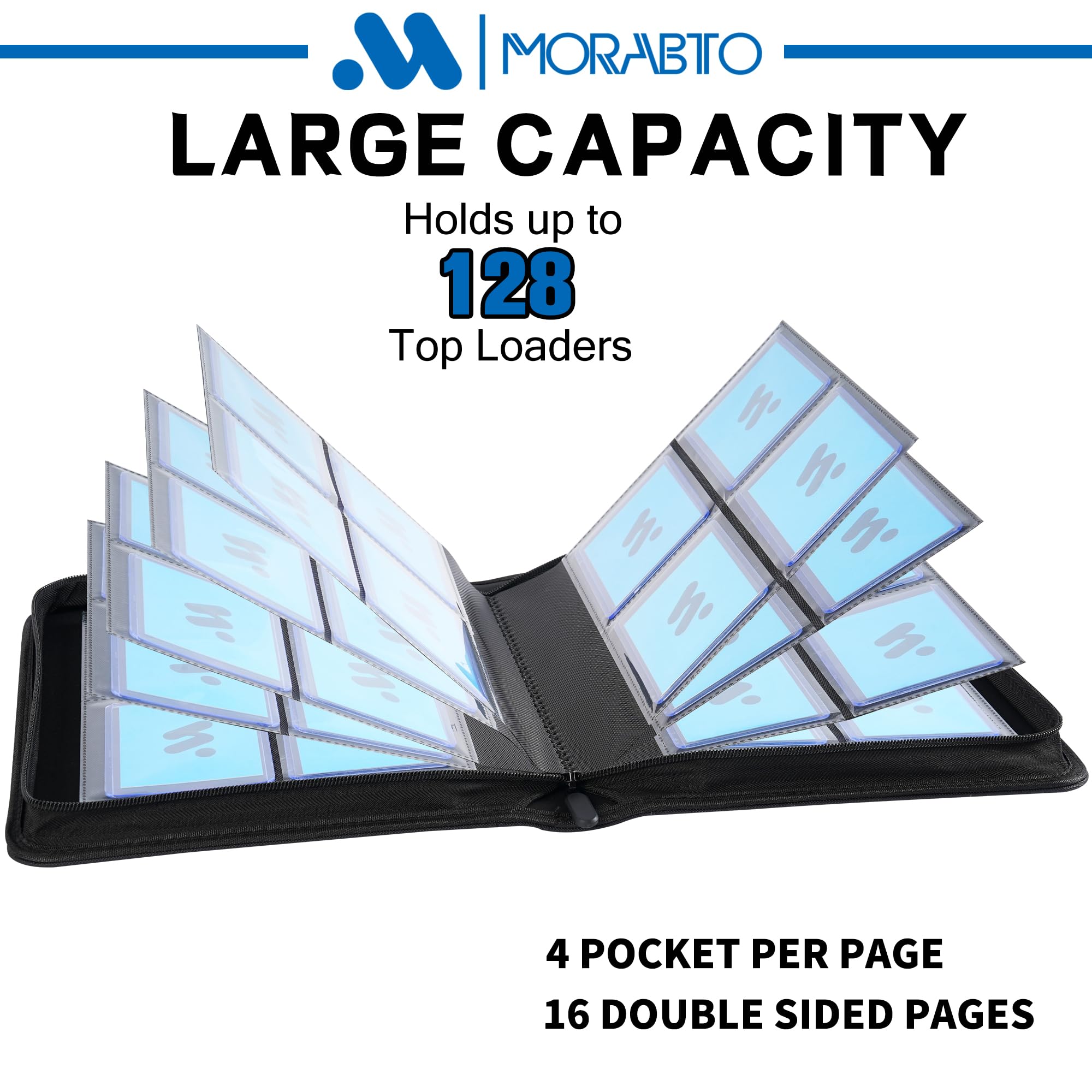 Morabto Toploader Binder pocket detail with four pockets per page for organization.