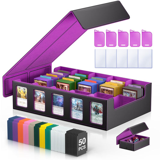 MORCCO 5-row giant capacity box keeps MTG cards organized for quick deck building