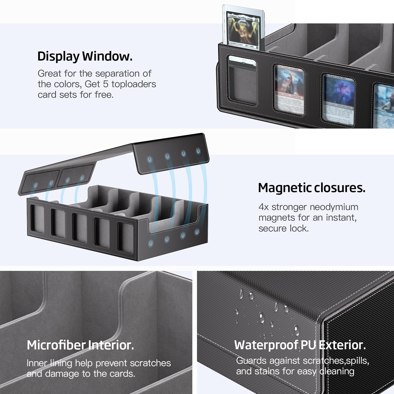 MORCCO 50 removable dividers for color, rarity, and deck organization