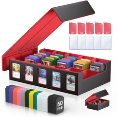 MORCCO trading card storage box with 5-row capacity holds 3900+ cards securely.