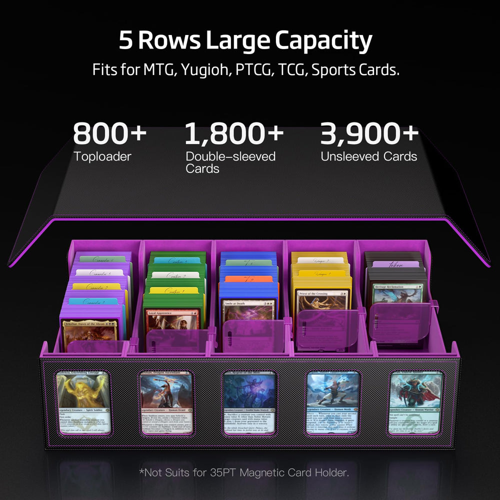 MORCCO trading card storage with magnetic lid doubles as a portable game mat