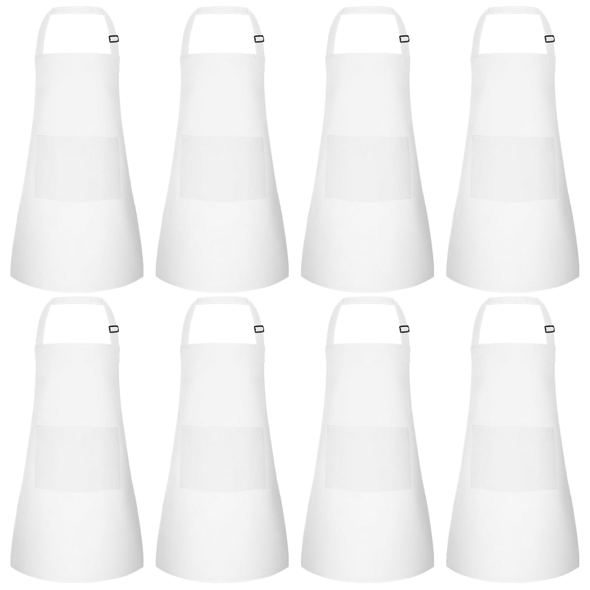 Morcheiong 8-pack adjustable white kids apron for mess-free cooking and art.