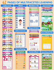 MORECOLL preschool activities pages open, with tracing and counting for early handwriting practice.