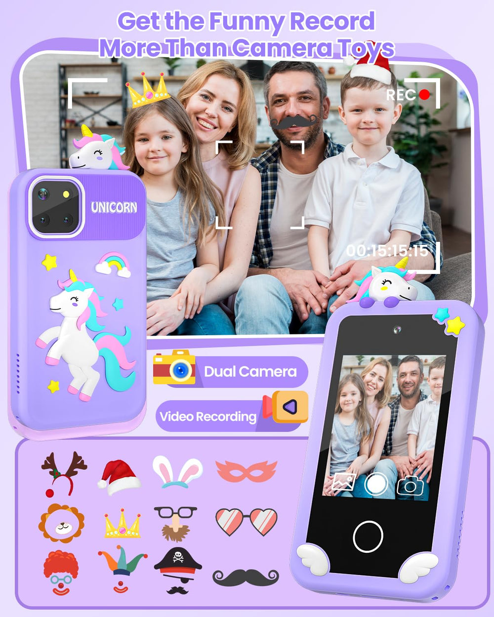 MOREXIMI durable lanyard keeps the toy phone within reach.
