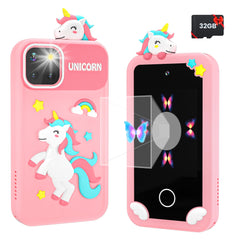 MOREXIMI pink front camera toy phone captures playful moments