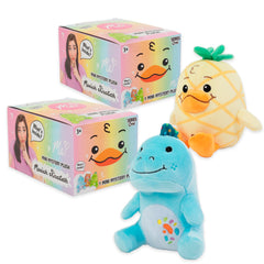 Moriah Elizabeth mystery plush two-pack box showing unboxing anticipation and soft textures.