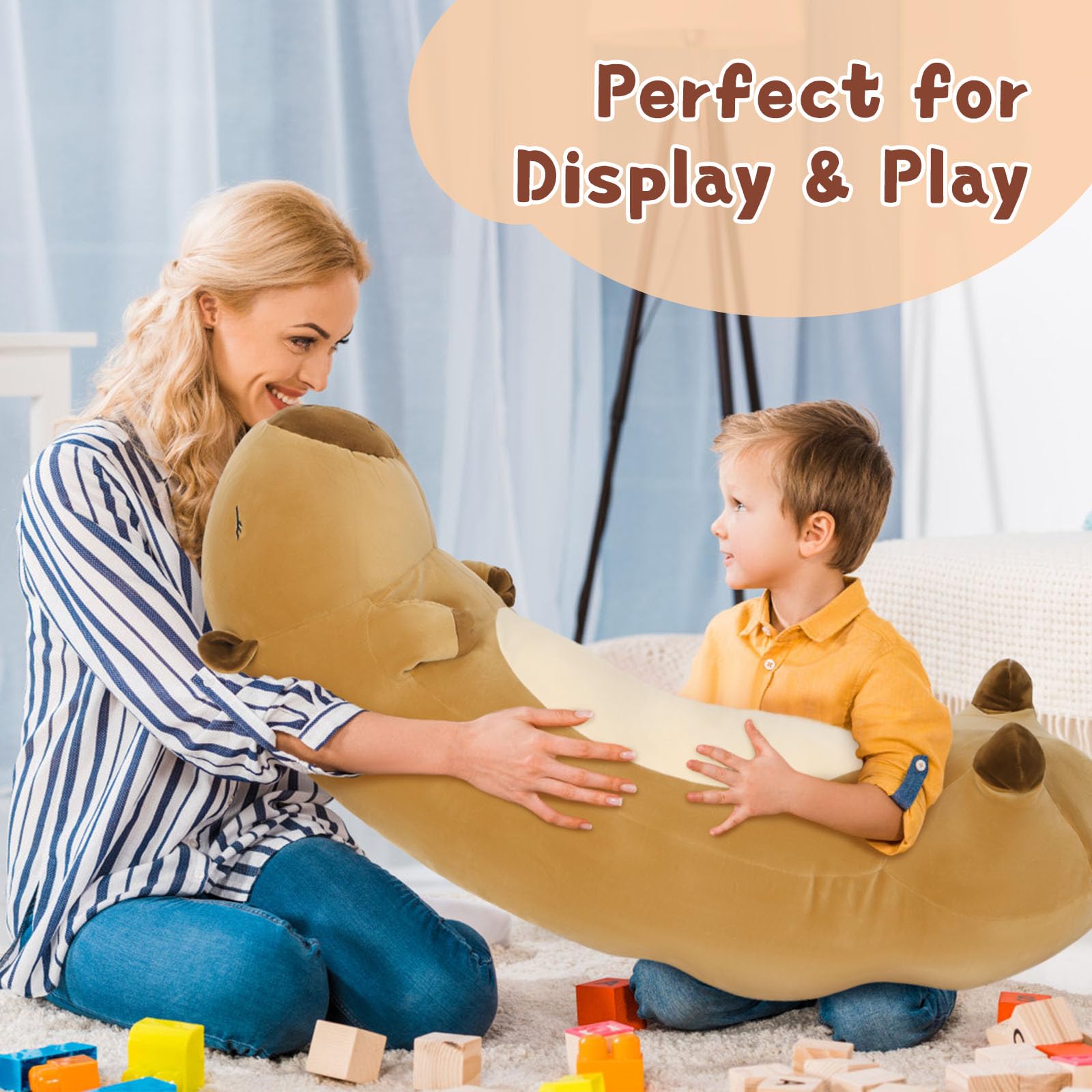 MorisMos Capybara Pillow full-length cuddle ideal for lounging