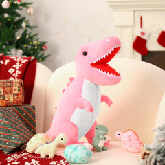 MorisMos plush dinosaur uses soft fabric for cozy cuddles.