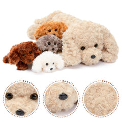 MorisMos dog plush with belly zipper for convenient storage and transport.