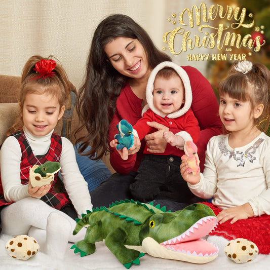 MorisMos plush alligator babies, tiny companions that promote cooperative play and storytelling.