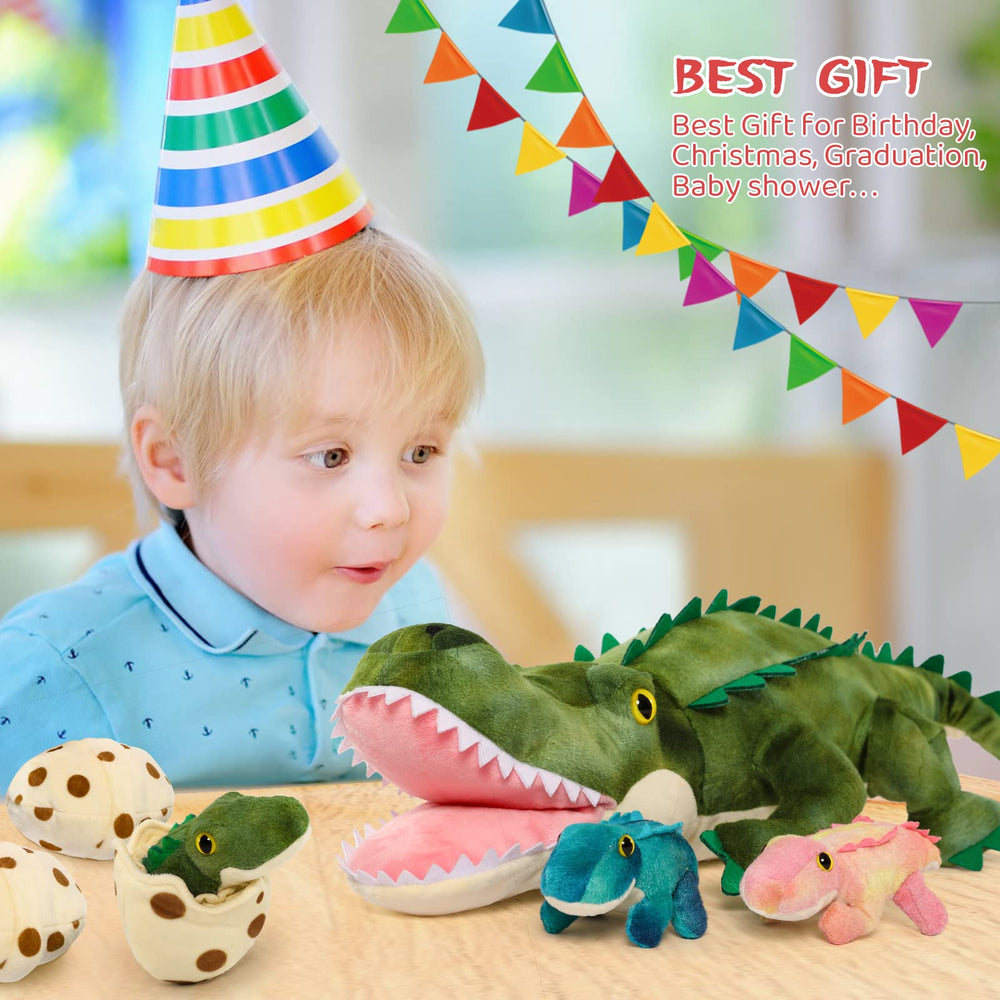 MorisMos gift-ready crocodile with babies, a thoughtful surprise for birthday or baby shower.