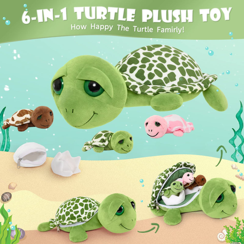 MorisMos sea turtle 4-inch baby turtle, perfect hatchling for story time and play.