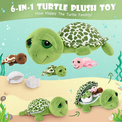 MorisMos sea turtle 4-inch baby turtle, perfect hatchling for story time and play.