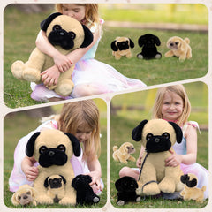 MorisMos 14-inch mommy bulldog toy with hidden pups sparks storytelling.