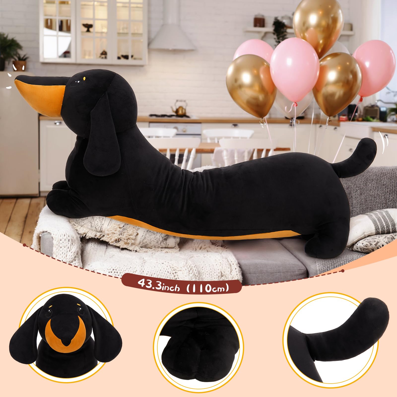 MorisMos plush with embroidered eyes offers a friendly, safe companion for naps.