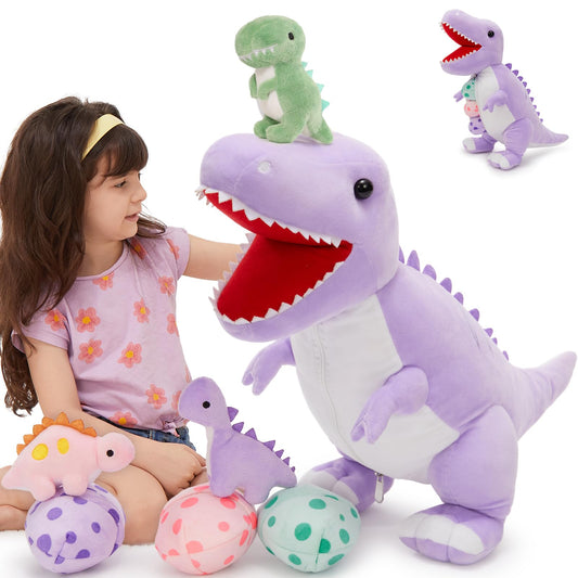 MorisMos dinosaur belly unzip reveals three baby dinos for imaginative play