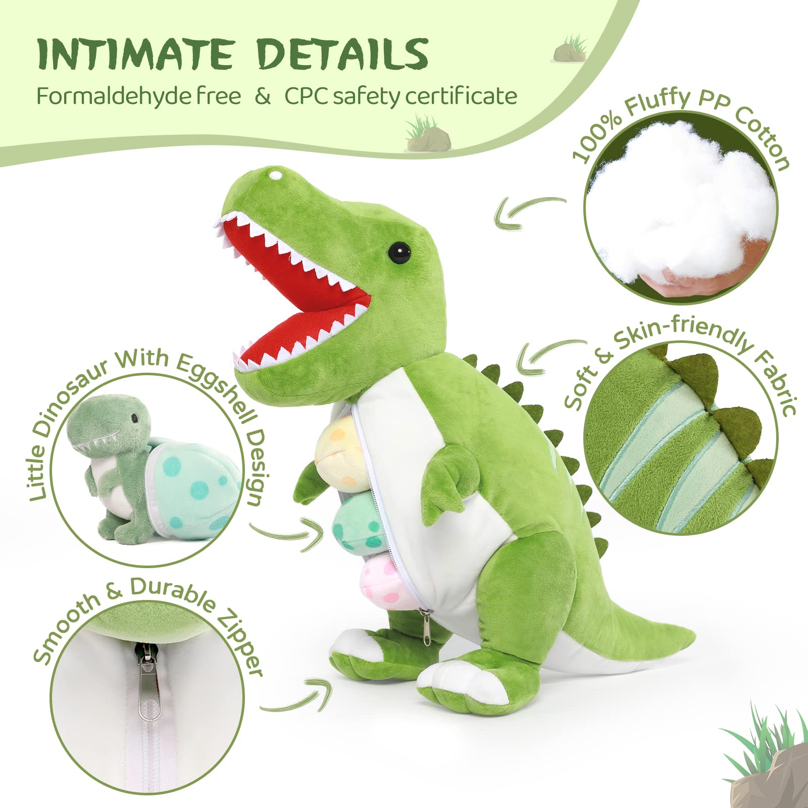 MorisMos dinosaur room decor plush display