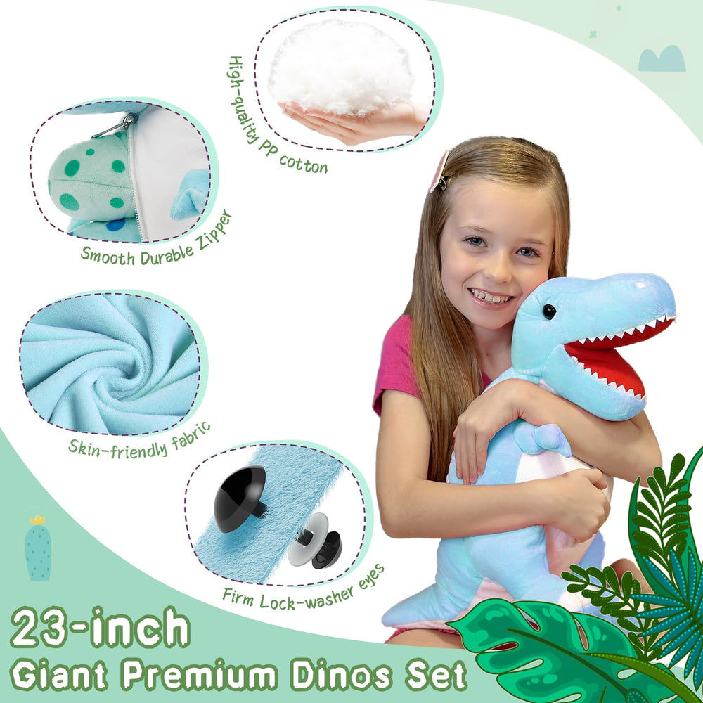 MorisMos family of dinos decorates shelves and inspires room play.