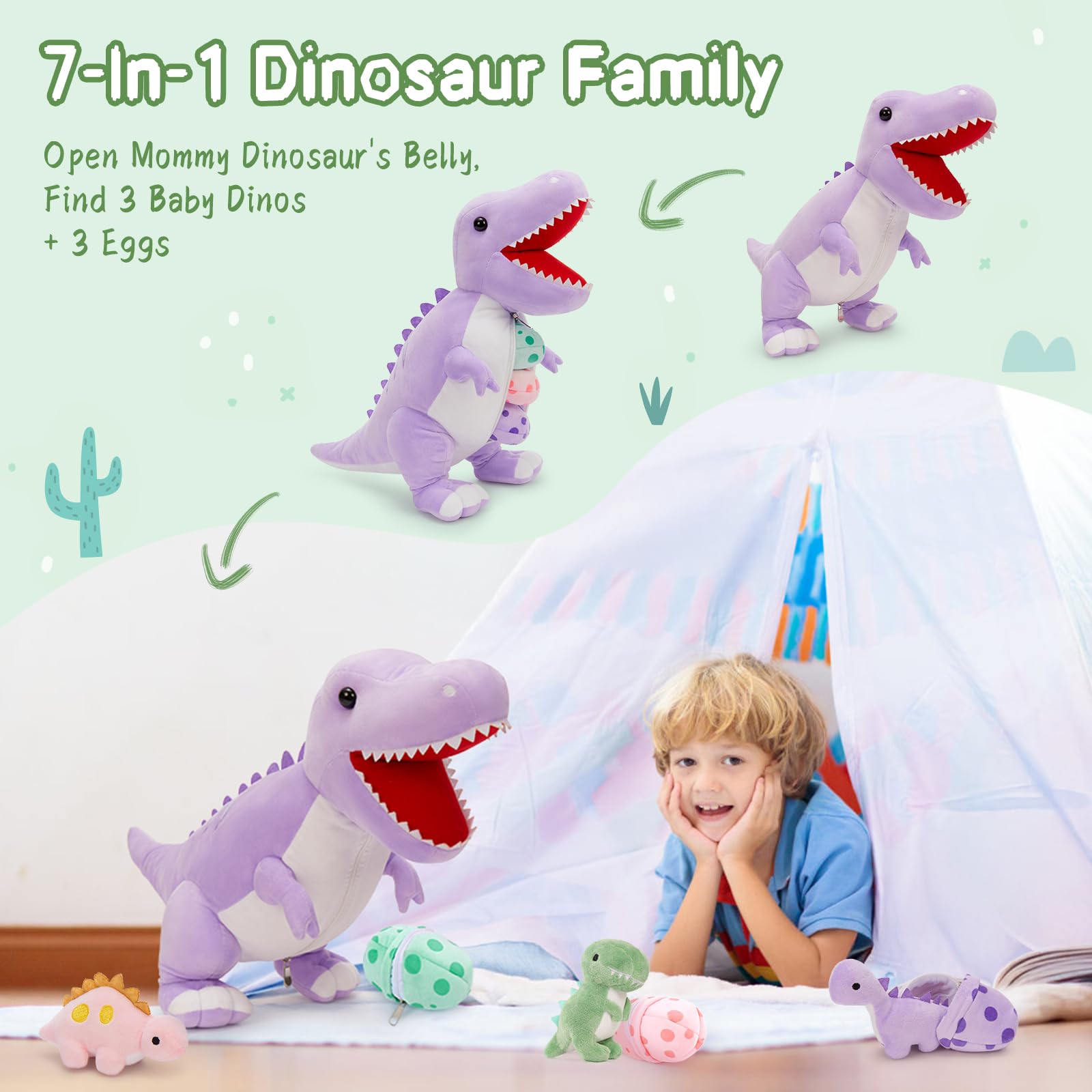MorisMos pink baby stegosaurus plush for colorful adventures