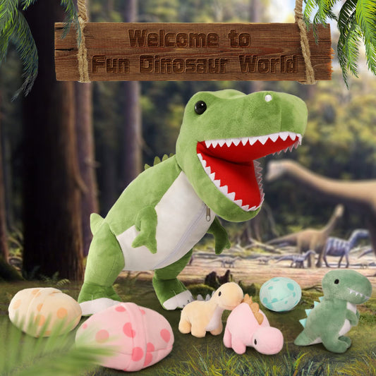 MorisMos baby dino plush set close-up for soft fabric