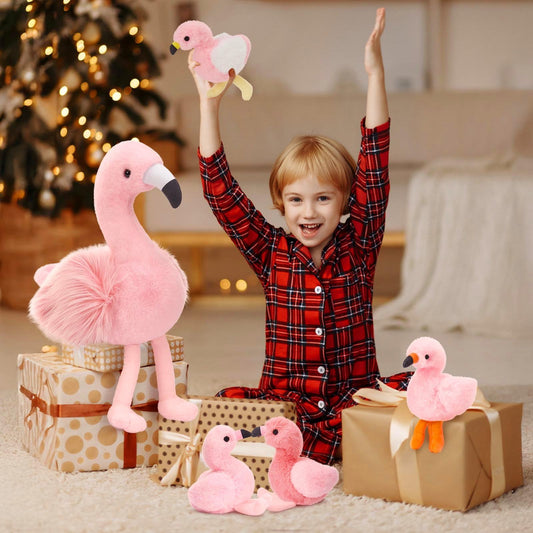 MorisMos four baby flamingos set for imaginative play.