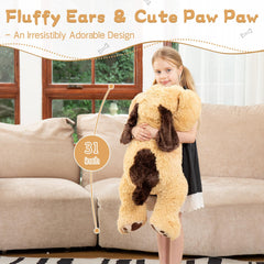 MorisMos floppy ears plush closeup, showing playful design and huggable softness.