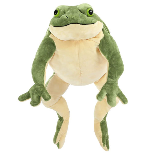 MorisMos giant frog plush full view showing 22-inch cuddly companion