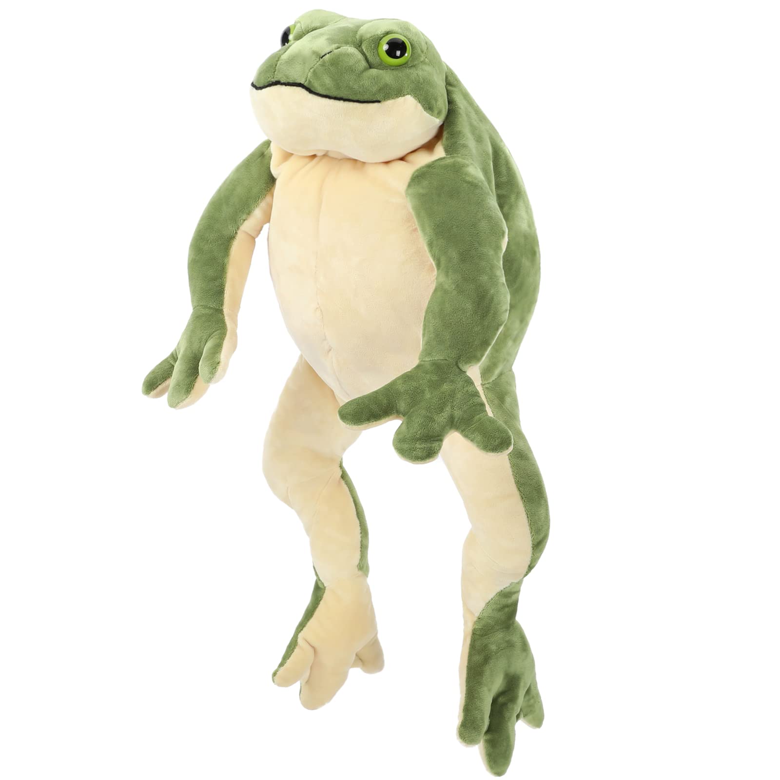 MorisMos giant frog plush in a cozy home decor setting