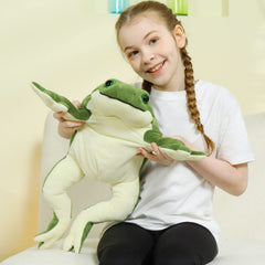 MorisMos frog plush during kid play session