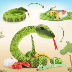 MorisMos giant snake babies closeup reveals soft plush texture and vivid color.