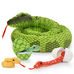 MorisMos giant snake mommy 80in shows lifelike texture for cuddling and imaginative play.